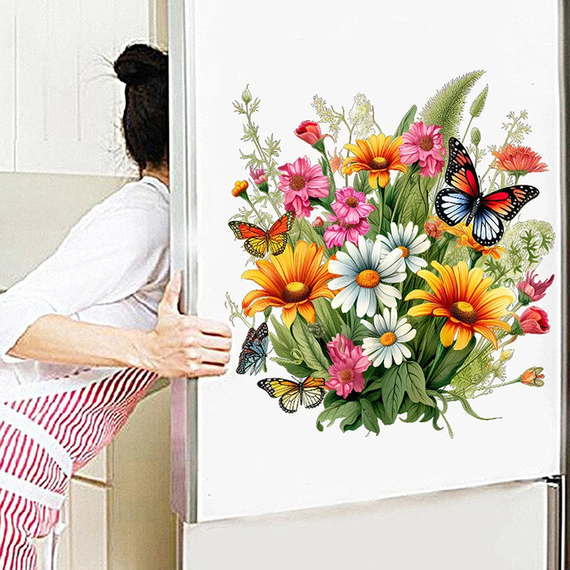 Butterfly Flower Waterproof Toilet Seat Decorative Sticker