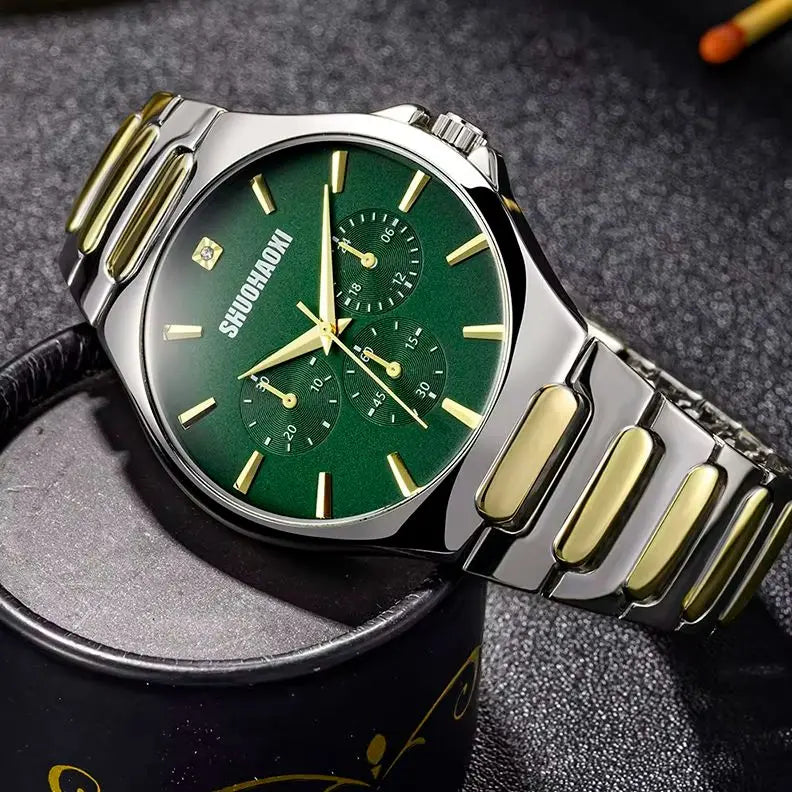 REBIRTH Men's Stainless Steel Quartz Watch – Waterproof Men's Quartz Watch Nixie