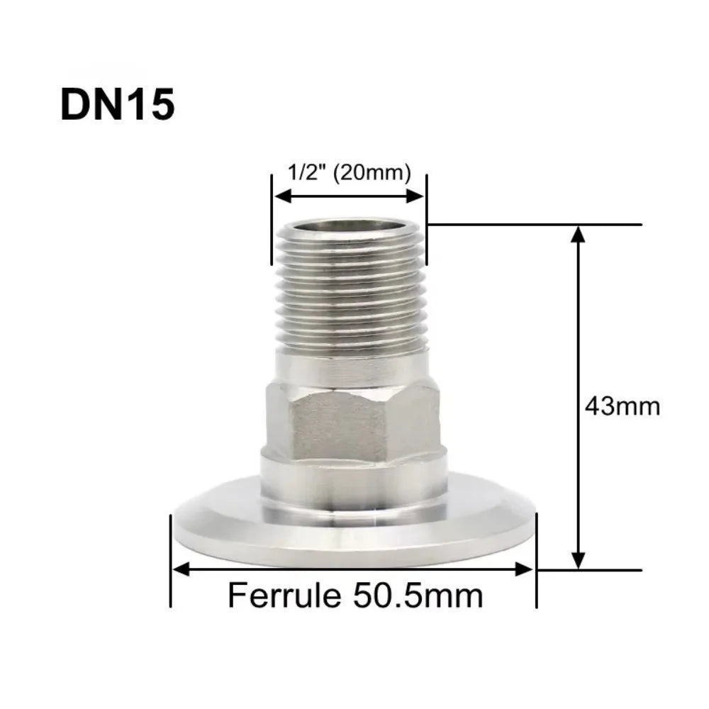 SS304 Stainless Steel Internal Thread Ferrule Clamp Fitting DN8-DN50 Pipe Ferrule Fitting Nixie DN15 Ferrule 50.5