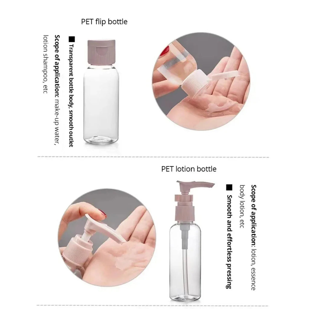 11-Piece Travel Bottles Set – Spray, Squeeze & Storage Bag Travel Bottle Set Nixie