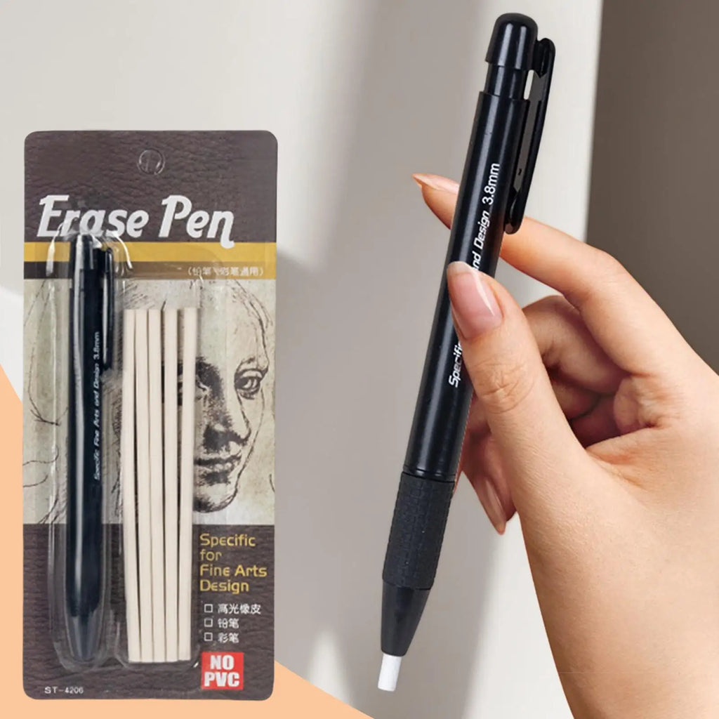 Mechanical Retractable Pen Eraser 3.8mm | 5 Refills Included