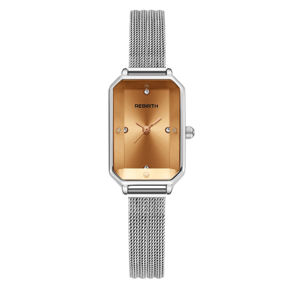 Women's Retro French Mesh Watch – Rhinestone Rectangle Dial
