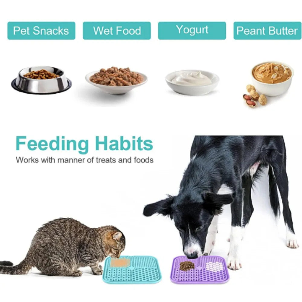 Dog Silicone Licking Mat with Suction Cups – Slow Feeder Pad Slow Feeder Mat Nixie