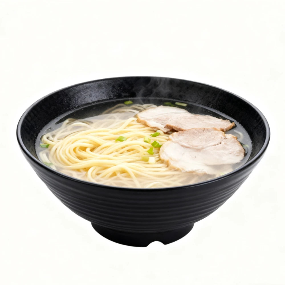 FEB.WIND Black Plastic Ramen Bowl – Durable Noodle & Salad Bowl Plastic Ramen Bowl Nixie
