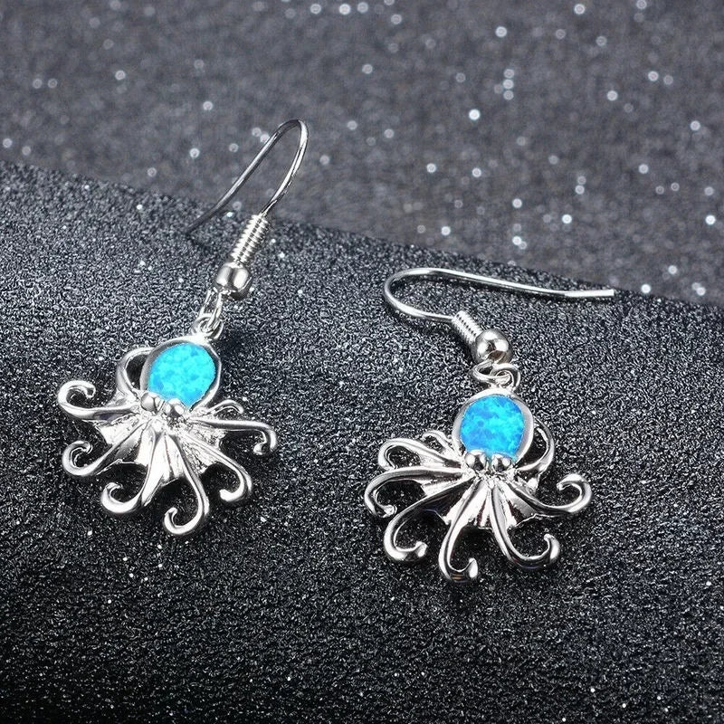 Octopus Crystal Dangle Earrings | Vintage Geometric Fashion Crystal Dangle Earrings Nixie