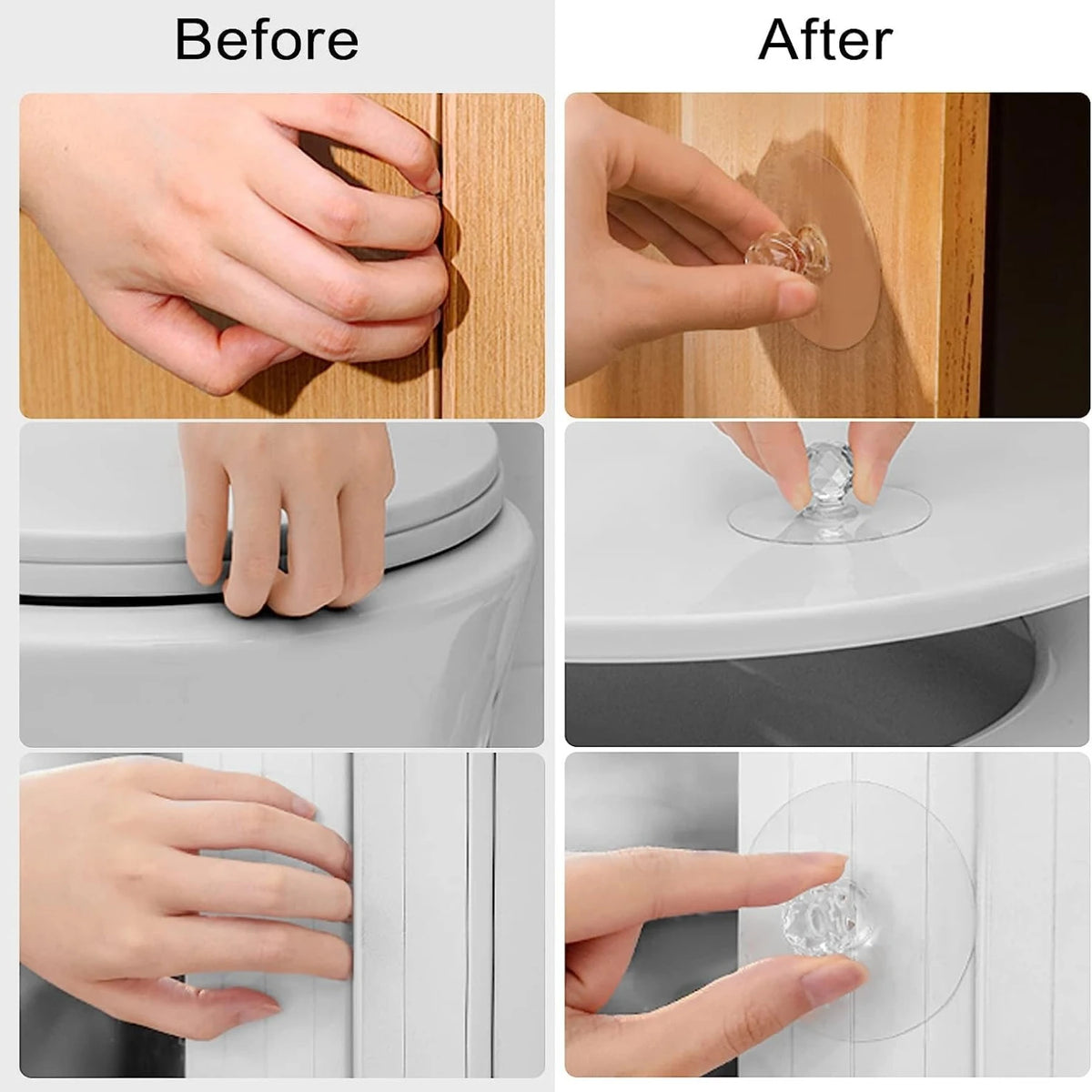 Self-Adhesive Crystal Glass Drawer Knobs – Cabinet Door Handles Cabinet Door Knobs Nixie