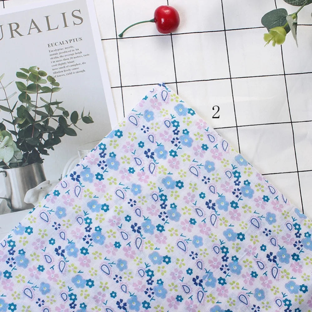 7Pcs Blue Polka Dot Patchwork Fabric Bundle 50x50cm