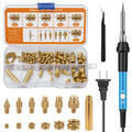 Brass Heat Set Insert Kit – 60W Iron, 6 Tips & 130 Inserts