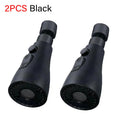 3-in-1 Kitchen Faucet Extender 720° Swivel Water-Saving Sprayer Faucet Extender Nixie 2PCS Black