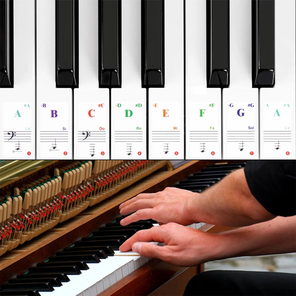 Piano Keyboard Stickers 32–88 Keys – Transparent Note Decals Piano Keyboard Stickers Nixie