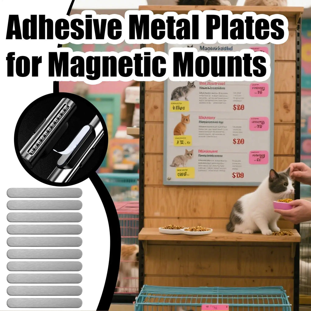 10PCS Self-Adhesive Steel Plates for Magnetic Mounts | Slim Strip Adhesive Steel Plates Nixie