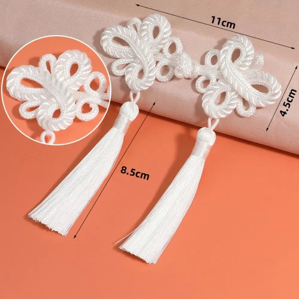 Chinese Tassel Plate Buckle Hand-Beaded Knot Button DIY