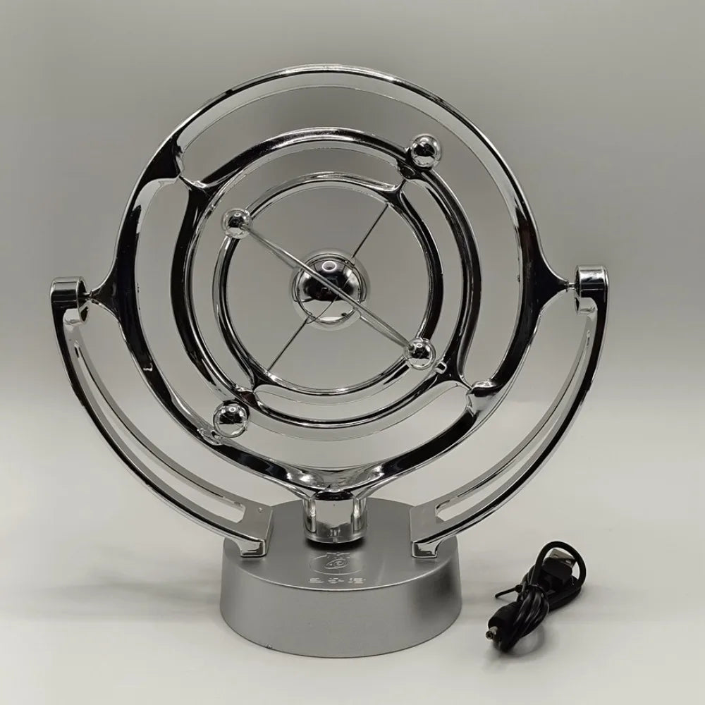 Rotating Magnetic Wobbler Desk Ornament – USB & Battery Magnetic Desk Ornament Nixie Silver A