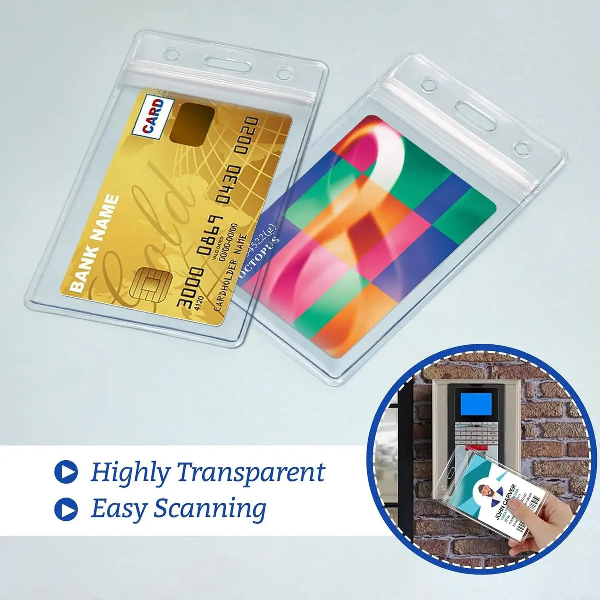 Transparent Waterproof ID Badge Holders with Resealable Zip ID Badge Holder Nixie