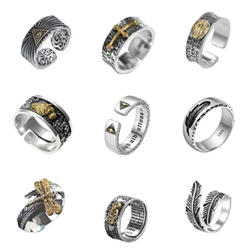 Vintage Punk Dragon Snake Tiger Adjustable Ring | Unisex Fashion Ring Nixie