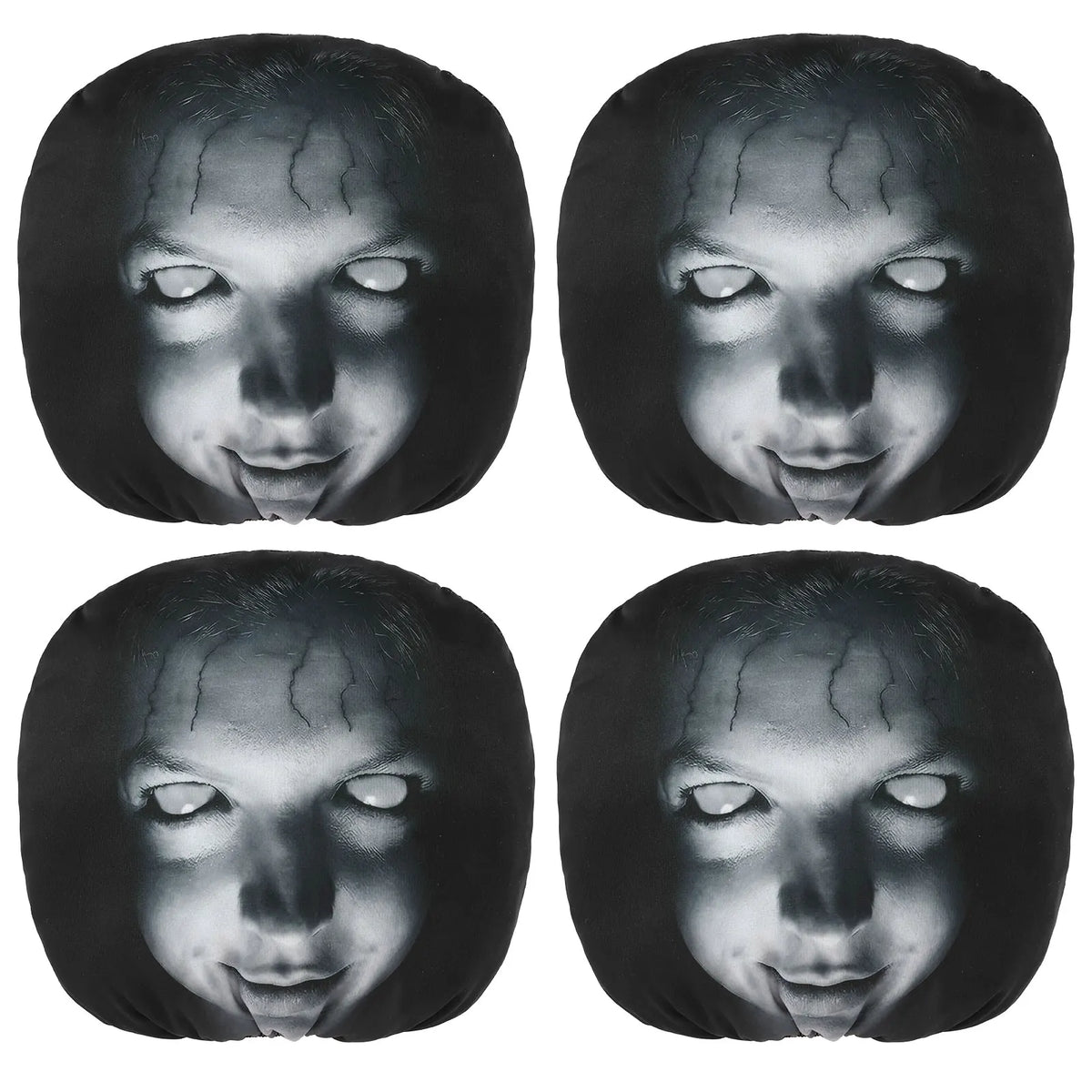 Ghost Face Car Headrest Covers | 4-Piece Elastic Fit Set