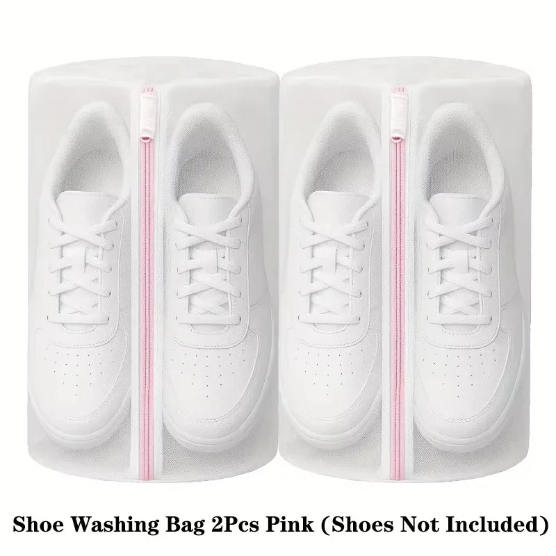 2-Pack Honeycomb Mesh Laundry Bags for Shoes, Bras & Delicates Mesh Laundry Bag Nixie Pink-2pcs