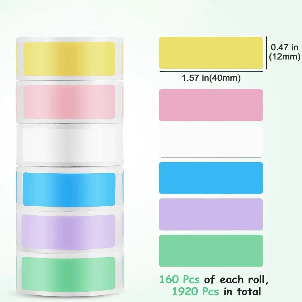 Colorful Label Maker Paper 12mm×40mm – 160 Labels/Roll Label Maker Paper Nixie
