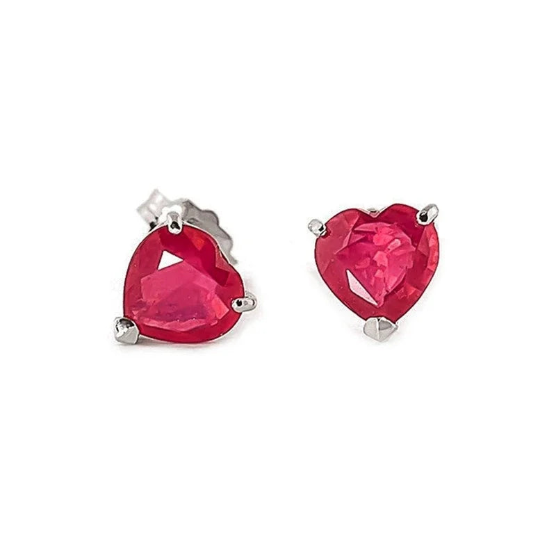 Heart-Shaped CZ Stud Earrings – Gold, Rose Gold & Silver CZ Stud Earrings Nixie