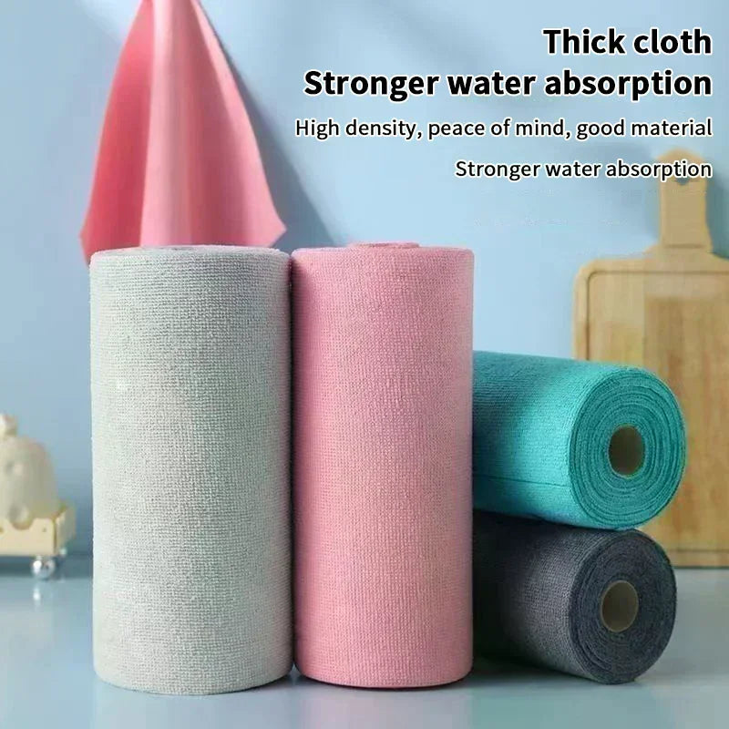 Microfiber Tear-Off Cleaning Cloth Roll – Reusable Dish Towels