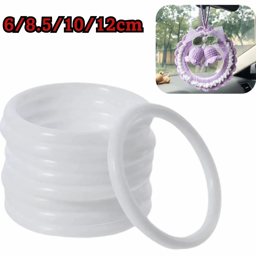 10PCS White Plastic Macrame Hoops Rings 6–12cm Wreath Craft