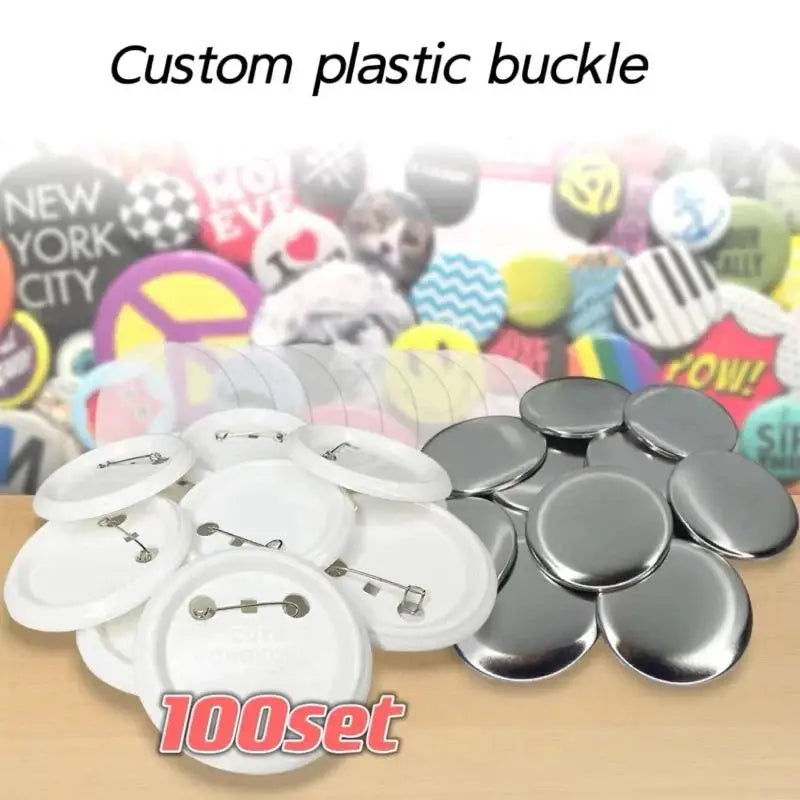 100 Sets Blank Tinplate Button Badges 25/32/44/58mm DIY Badge Making Supplies Nixie