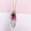Handmade Fairy Butterfly Wing Resin Pendant Necklace Women Pendant Necklace Nixie Green