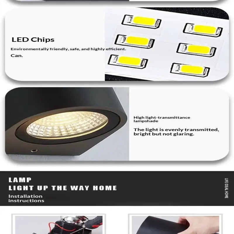 Waterproof 3W COB LED Wall Sconce – Indoor & Outdoor Porch Light
