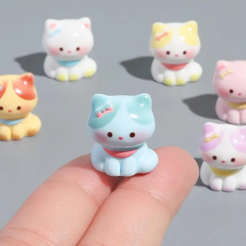 6pcs Miniature Cat Figurines Resin Micro Landscape Ornaments Miniature Figurine Set Nixie