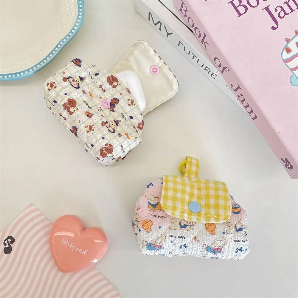 Mini Quilted Makeup Bag – Kawaii Snap Closure Cosmetic Pouch Cosmetic Pouch Nixie