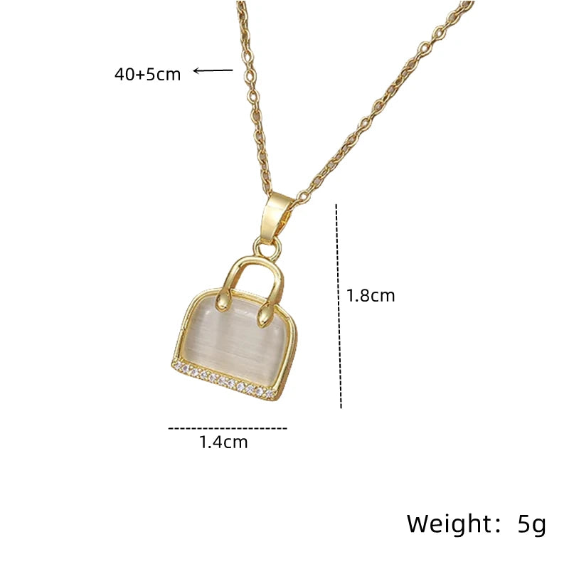 Cat's Eye Stone Pendant Necklace – Minimalist Gold Choker Pendant Necklace Nixie