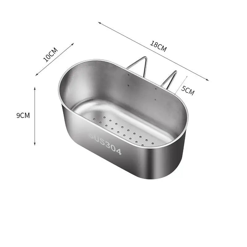 SUS304 Stainless Steel Sink Drain Basket – Dual Mount Kitchen Rack Sink Drain Basket Nixie