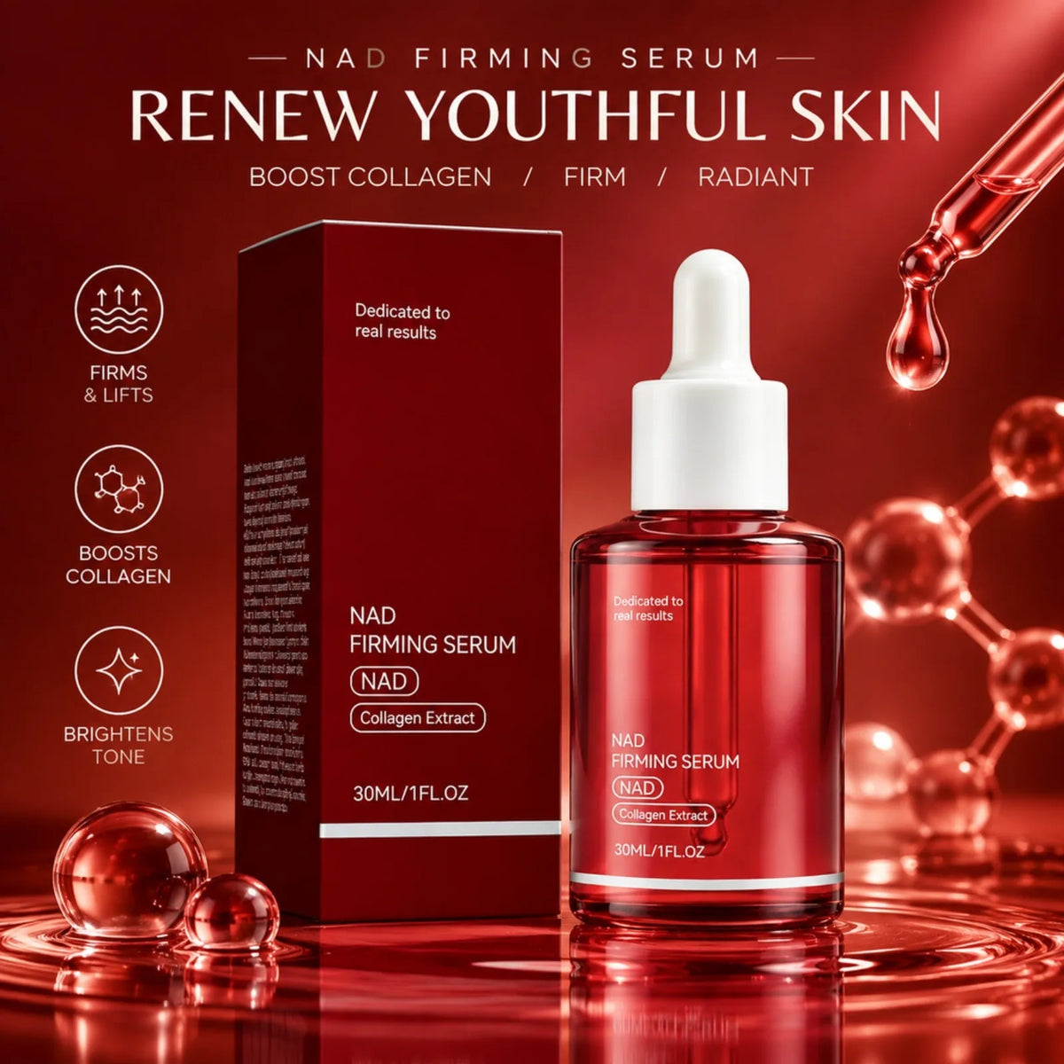NAD+ Collagen Firming Serum – Hydrating Facial Essence 30ml Facial Serum Nixie