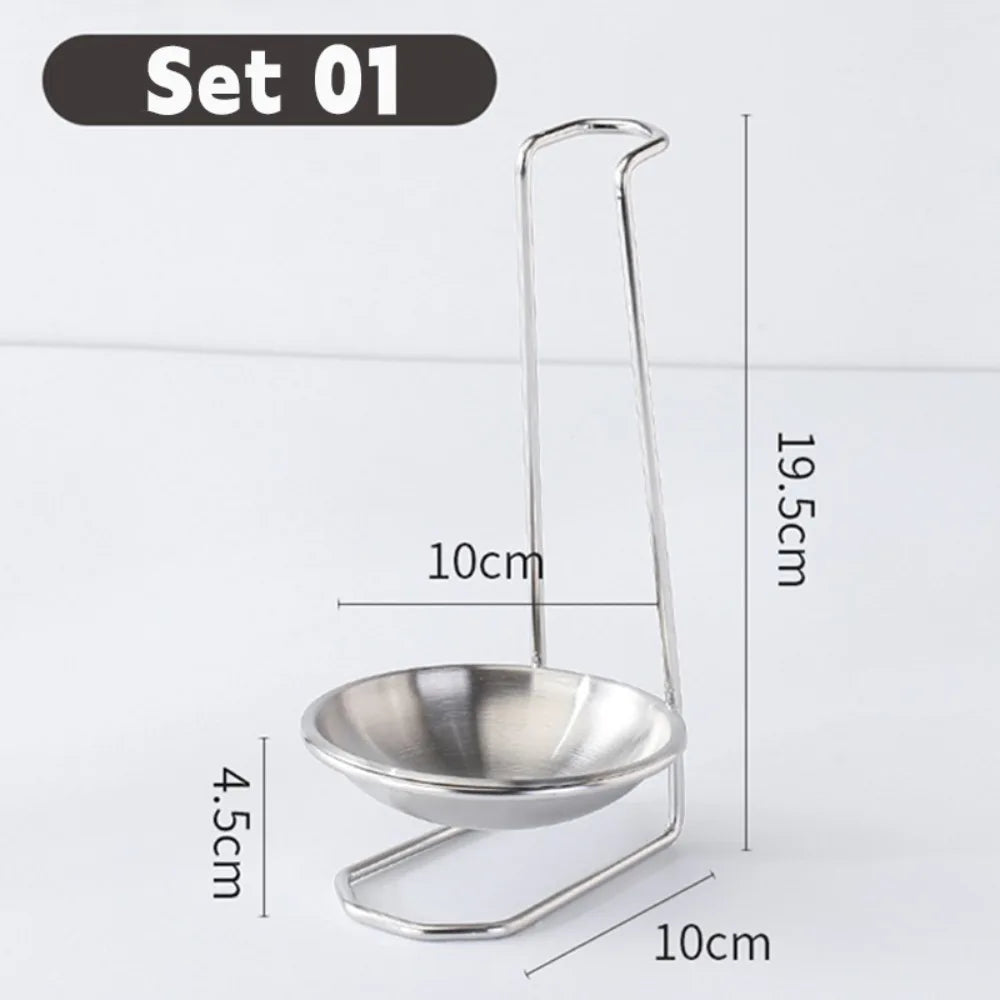 304 Stainless Steel Spoon & Utensil Rack – Single/Double Stand Utensil Holder Rack Nixie Set 01