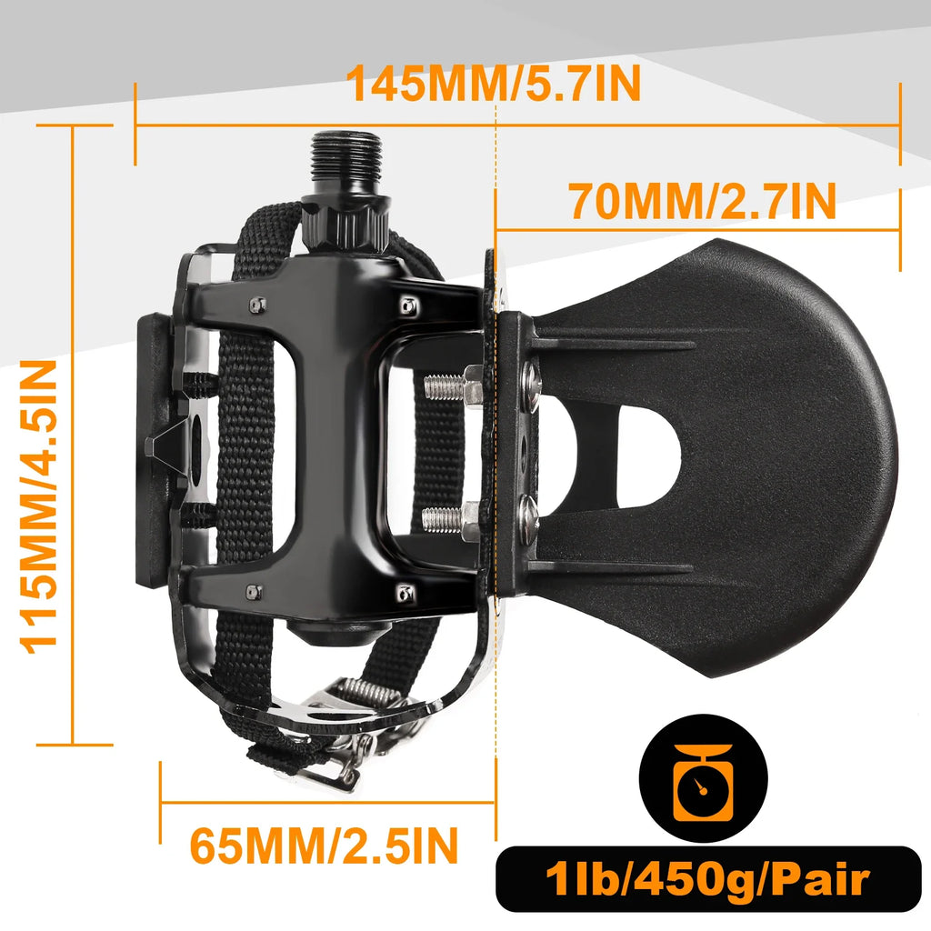 BUCKLOS Aluminum Bicycle Pedal with Toe Clip – Road & MTB Bicycle Pedal Nixie