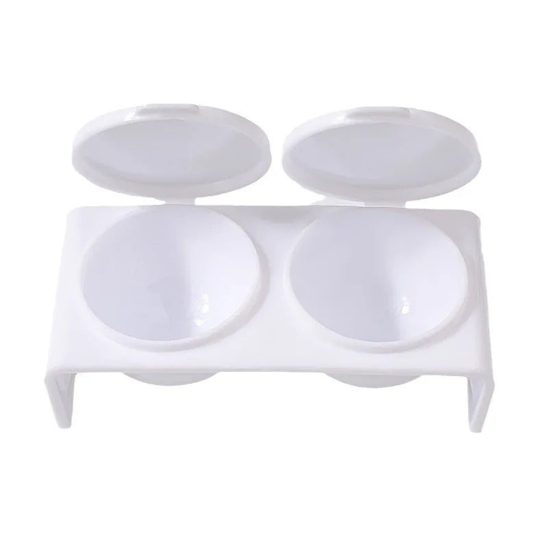 Crystal Liquid Bowl 2-Hole Nail Art Cup with Cap | Nail Tools Nail Art Tool Nixie 1pcs WHITE