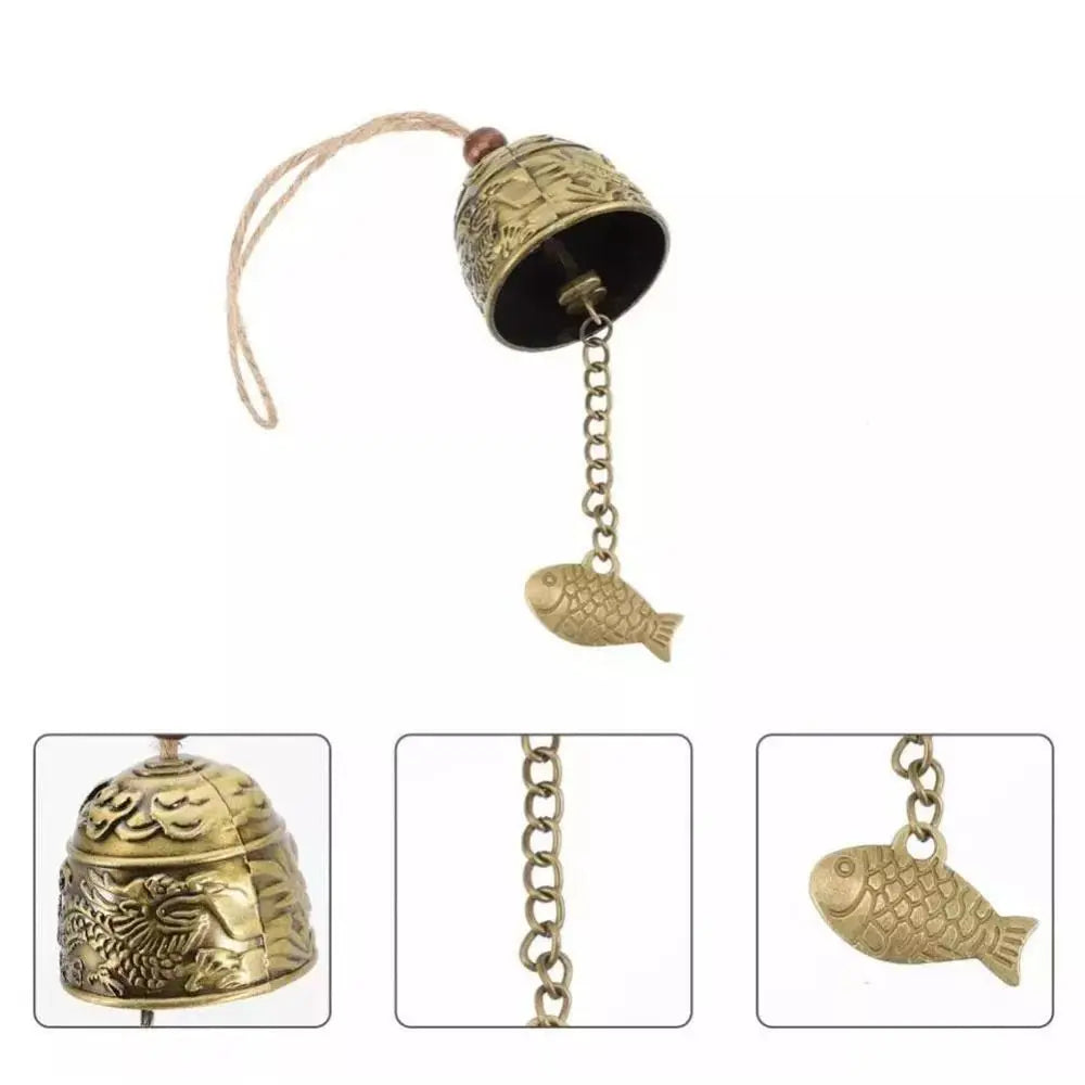 Handmade Dragon & Fish Temple Wind Bell – Retro Wall Décor