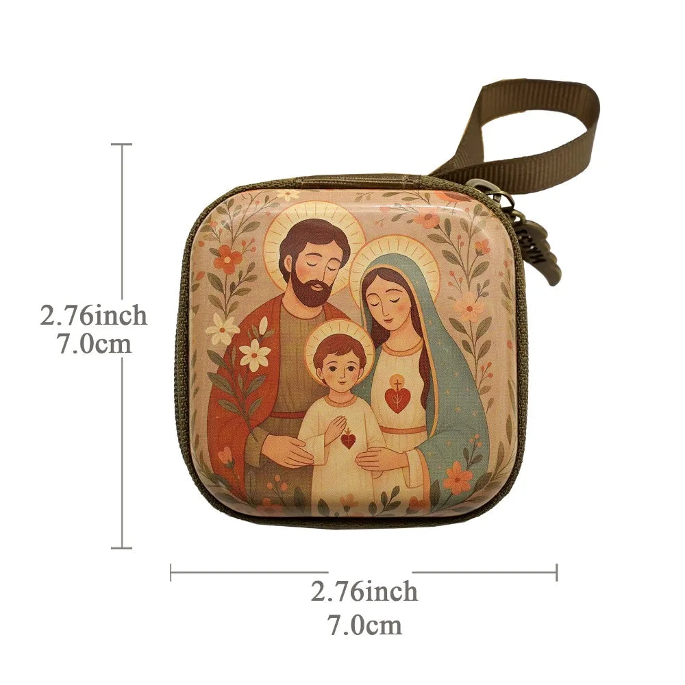Virgin Mary Rosary Storage Bag – Zippered Christian Gift Box