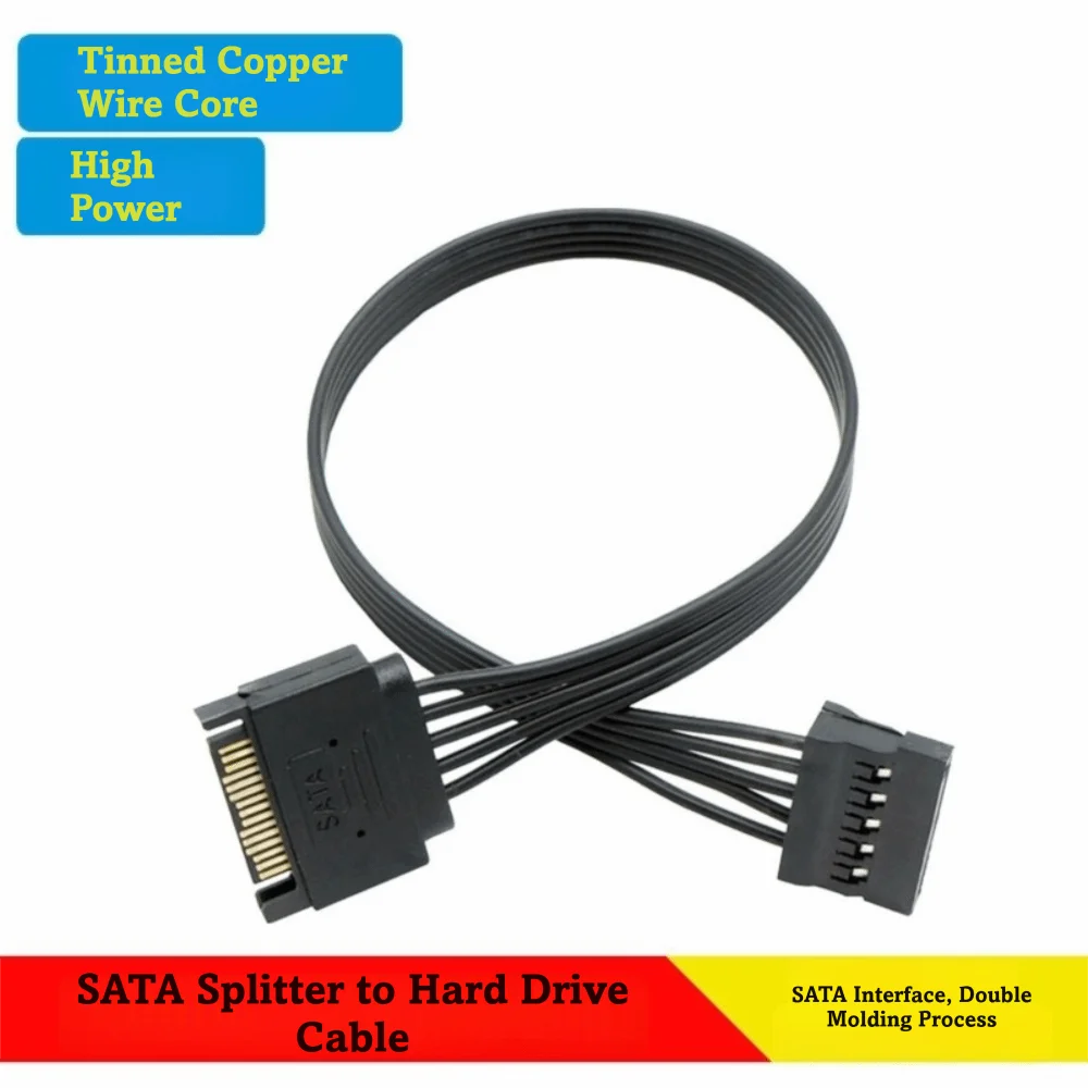 SATA Power Cable Y-Splitter 15-Pin HDD 22/32cm – Nixie