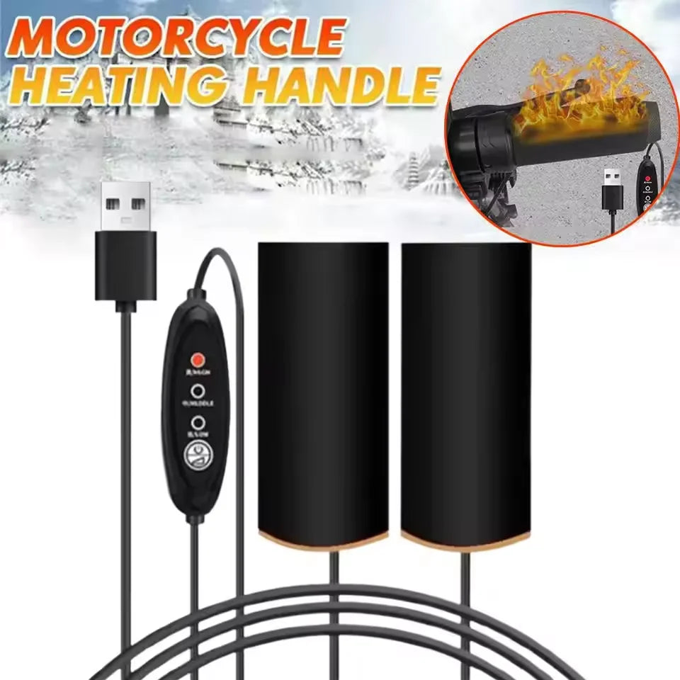 Motorcycle Heated Grip Covers – 3-Gear USB Handlebar Warmer Heated Handlebar Cover Nixie