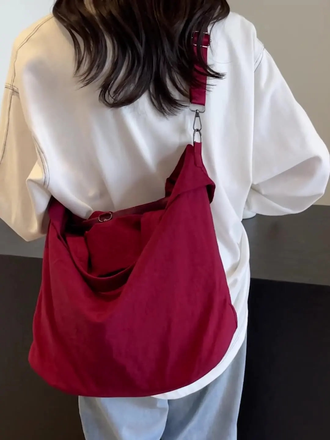 Large Nylon Waterproof Tote Hobo Crossbody Shoulder Bag for Women Nylon Tote Handbag Nixie