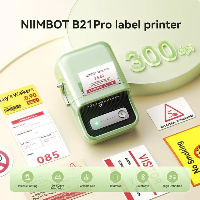 NiiMbot B21 Pro Thermal Label Paper 300DPI Photo Sticker Roll Thermal Label Paper Nixie
