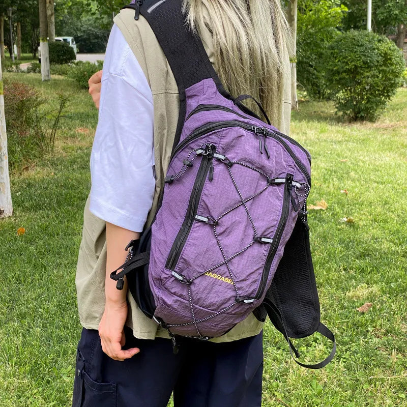 Nixie Color-Block Plaid Hiking Backpack – Unisex Travel Bag Hiking Backpack Nixie