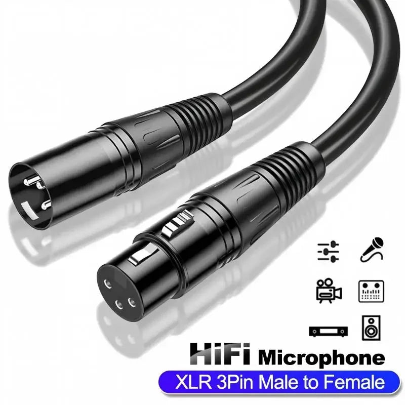 3-Pin XLR Male to Female Balanced Audio Cable | Mic & Mixer XLR Audio Cable Nixie
