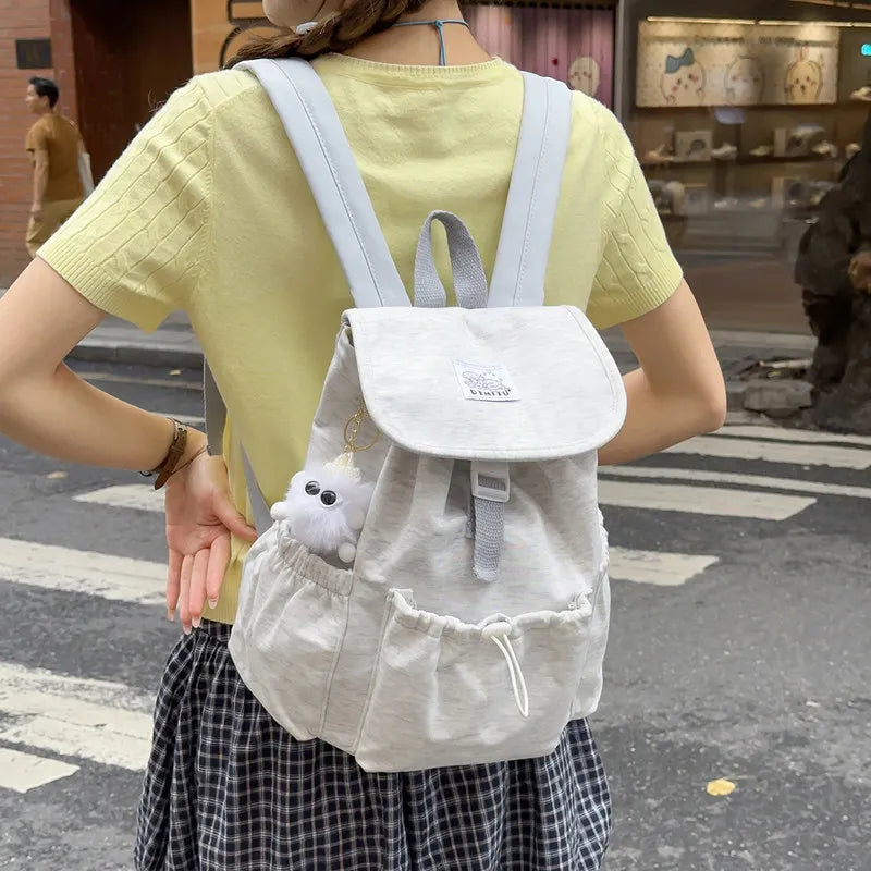 Women's Korean Style Lightweight Drawstring Backpack – Travel Bag