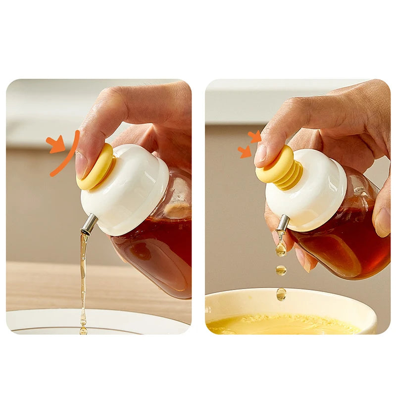 100ml Glass Press Oil Dispenser Bottle | Metered Seasoning Storage Oil Dispenser Bottle Nixie
