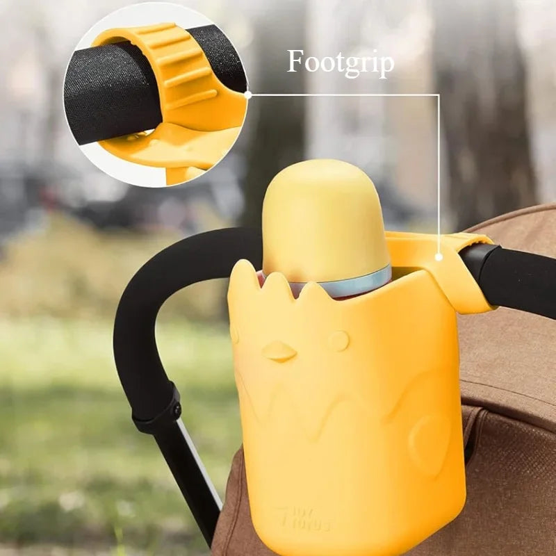 KEMITOUR Silicone Cup Holder for Bike, Stroller & Outdoors Bike Cup Holder Nixie Yellow Chicken