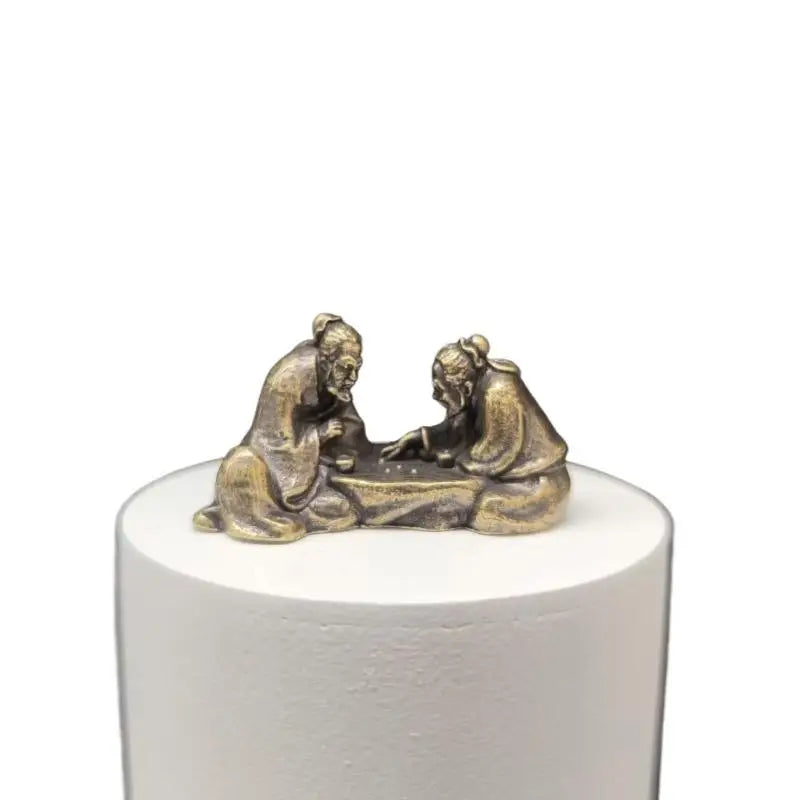 Vintage Iron Mini Figurine Tea Table Ornament | Chinese Folk Art Mini Decorative Figurine Nixie