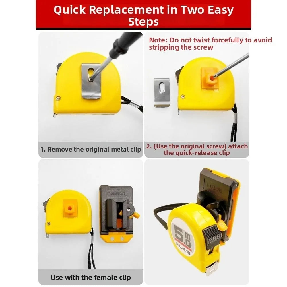 Quick Release Belt Clip Tape Measure Holder – ABS Non-Slip Belt Tool Holder Nixie