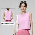 Women's Sleeveless Yoga Top – Slim Fit Quick-Dry Fitness Tank Yoga Fitness Tank Nixie Pink L